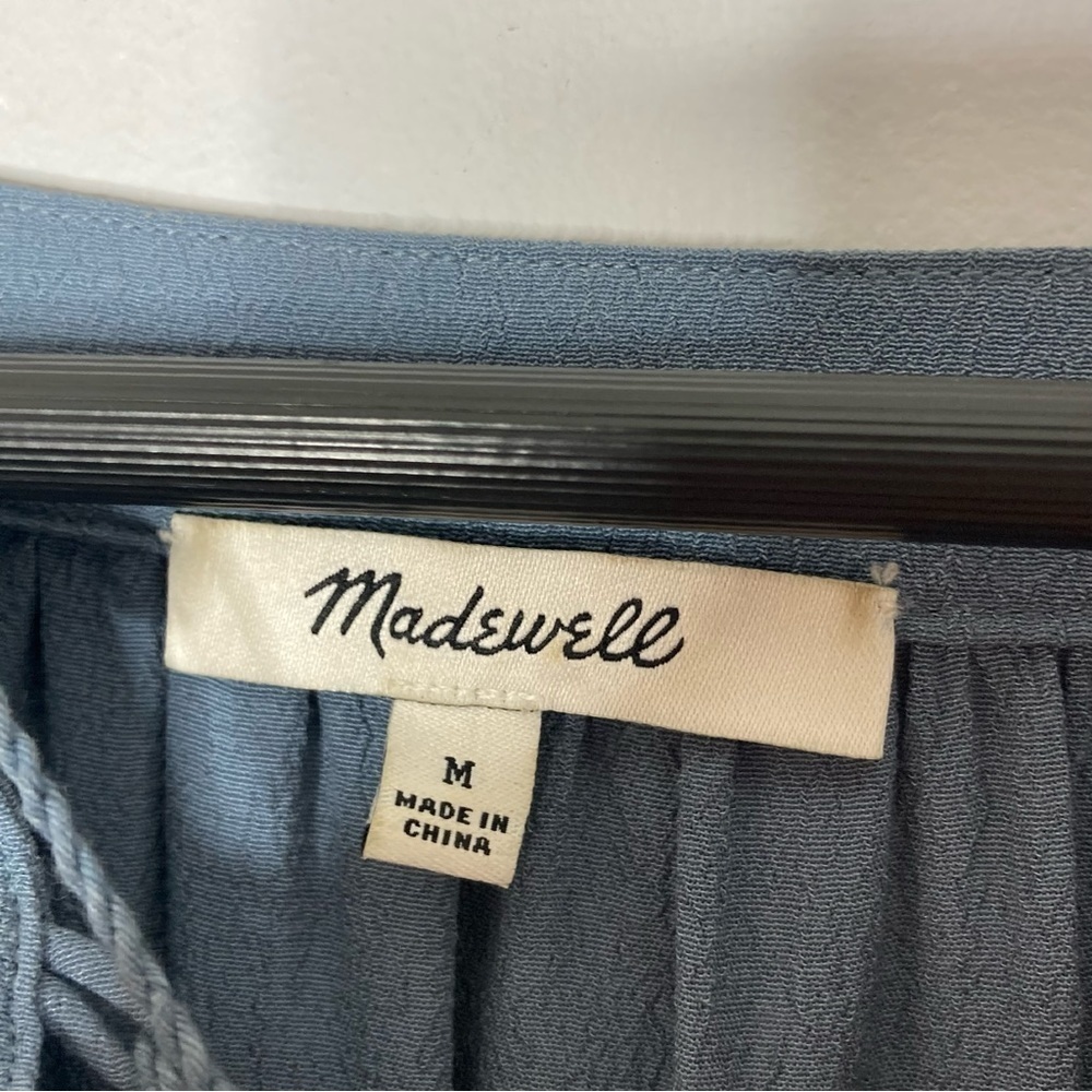 Madewell Size Medium Lace Up Oversized Flowy Blue - Picture 5 of 7
